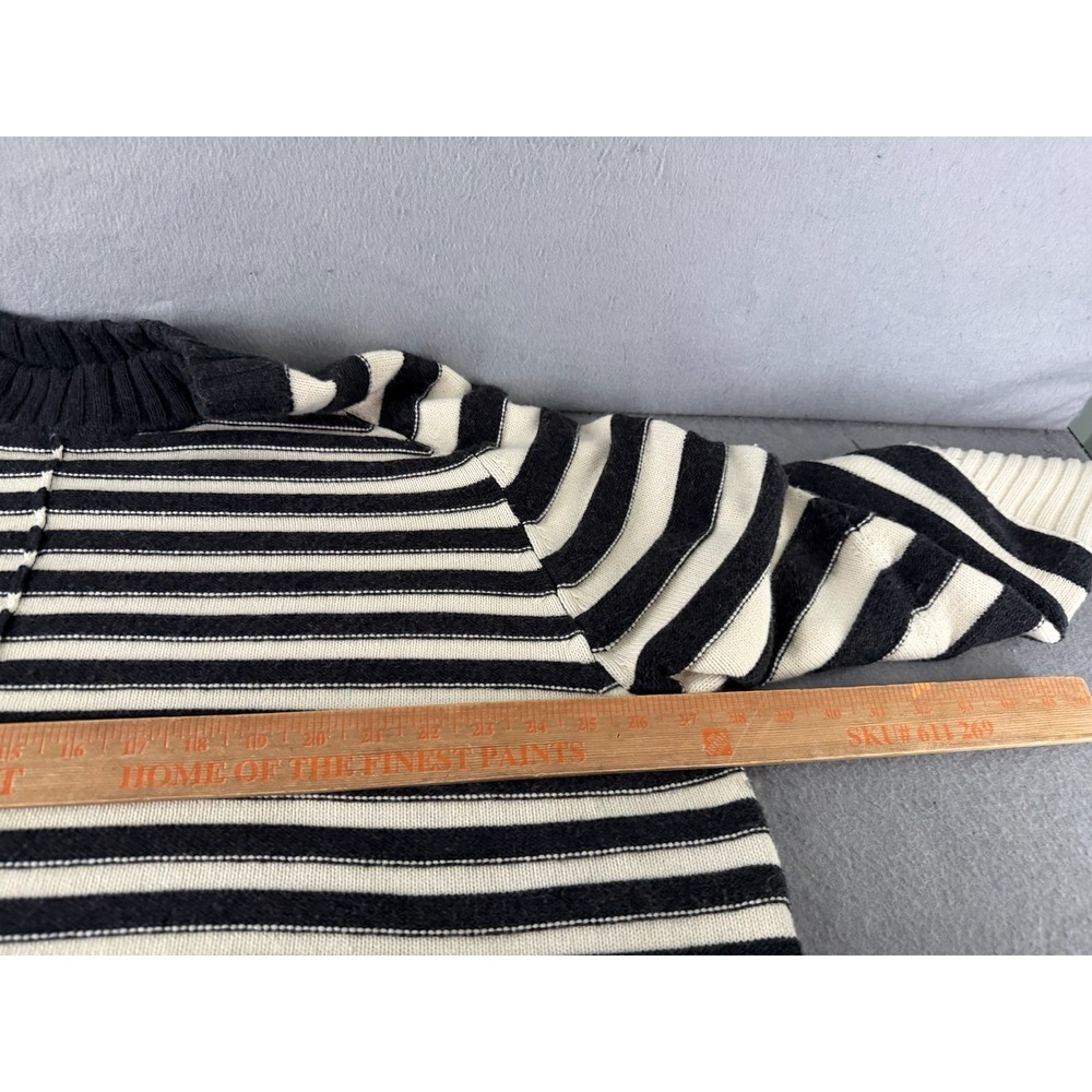 Anthropologie Maeve Chandler Sweater Womens XL Black Cream Boxy Minimalist Chic - Picture 9 of 14